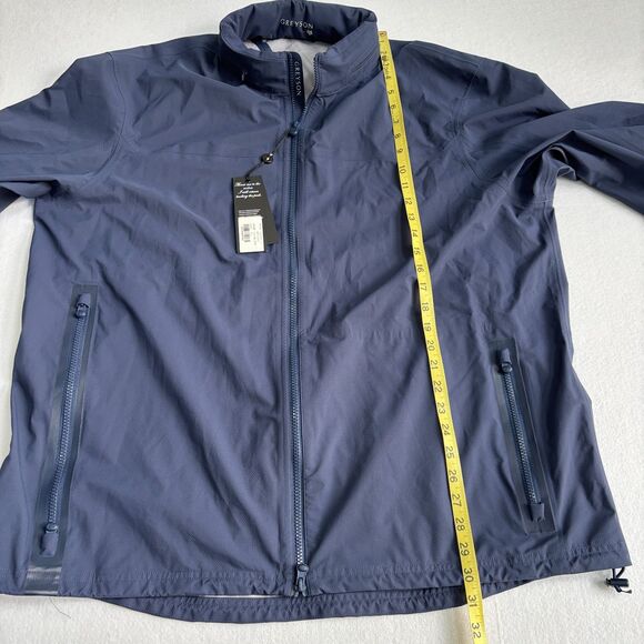 Greyson Chenoa II Rain Jacket Men XXL Navy Blue Full Zip Hooded Golf Performance - Picture 7 of 9